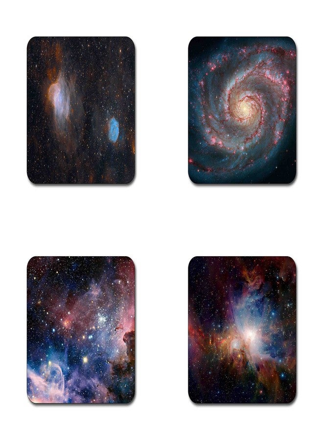 QJ CMJ Starry deep Outer Space Nebula and Galaxy Pattern Square Coaster Set - Made of Recycled Rubber - Set of 4 … - Image 1